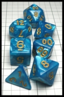 Dice : Dice - Dice Sets - QMay Blue Swirl with Yellow Numerals - Amazon 2023